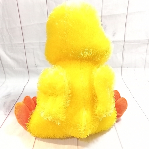 FLOPPY Fluffy Yellow Orange Duckie Toy Work Duck Plush 17 in. Stuff Animal Toy - Picture 3 of 9